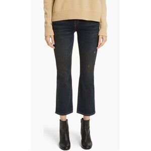 Vince Womens Crop Flare Jeans Dark Blue Wash DV281A2402 size 25